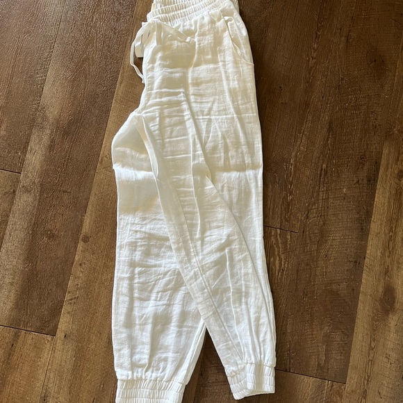 White Drawstring Pants - Picture 3 of 5